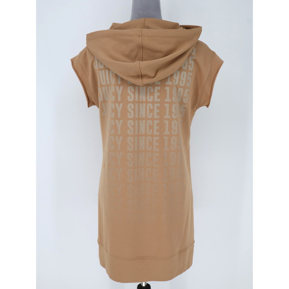 Juicy Couture Top Womens Small Brown Sweatshirt Hooded Tunic Logo on Back New - Picture 15 of 16